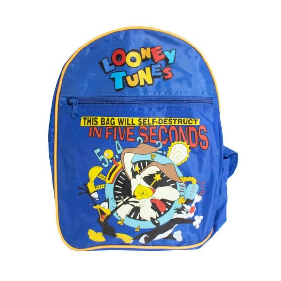 Vintage 90’s Looney Tunes Backpack This Bag Will Self Destruct - Picture 1 of 4